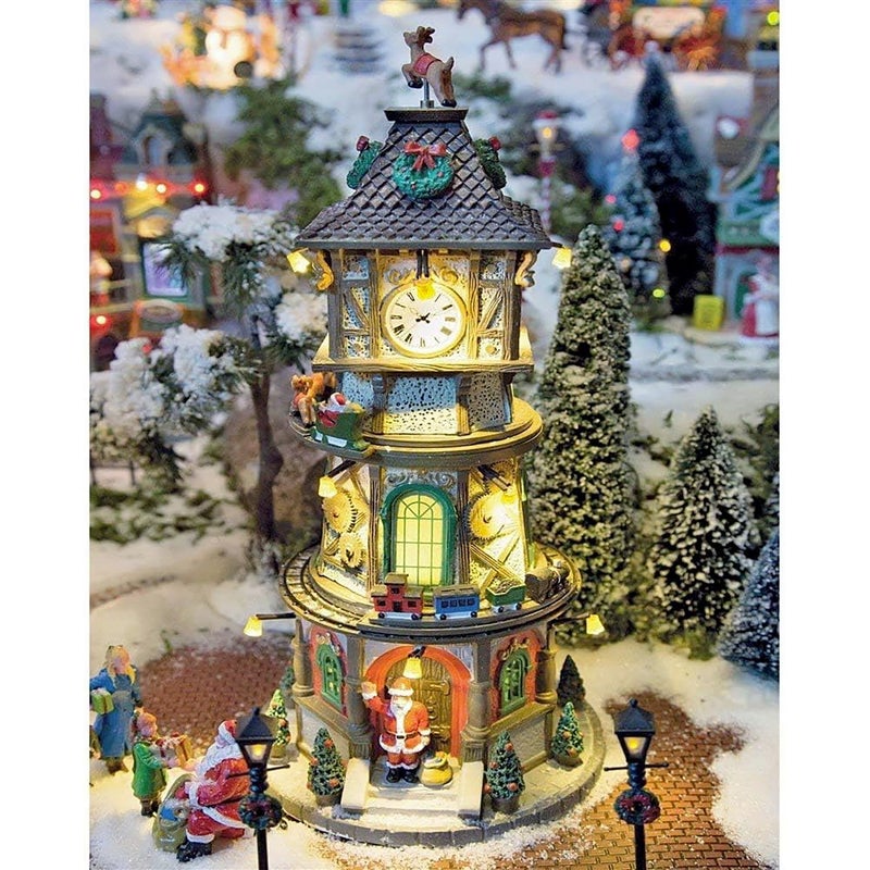 Lemax Christmas Clock Tower, with 4.5V Adaptor #45735 - Image 2